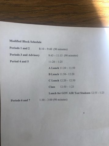 New Block Schedule - English