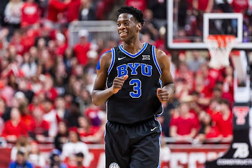 LUBBOCK, TEXAS - JANUARY 17: AJ Dybantsa #3 of the BYU Cougars runs across the court during the first half of the game against the Texas Tech Red Raiders at United Supermarkets Arena on January 17, 2026 in Lubbock, Texas. (Photo by John E. Moore III/Getty Images)