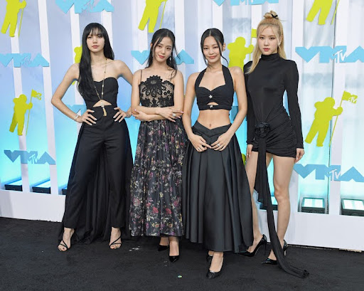 Blackpink (left to right) Lisa, Jisoo, Jennie, and Rose attending the MTV Video Music Awards 2022 held at the Prudential Center in Newark, New Jersey. Picture date: Sunday August 28, 2022. (Photo by Doug Peters/PA Images via Getty Images)