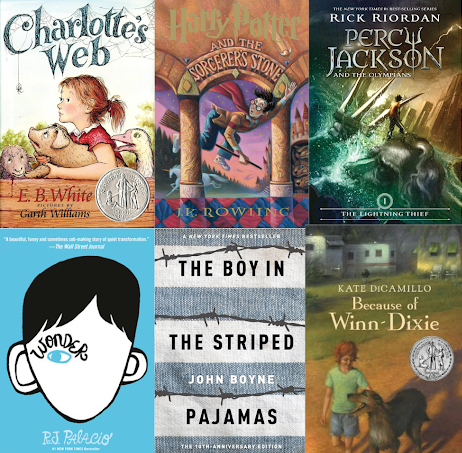 This photo shows the six book covers mentioned in the following list